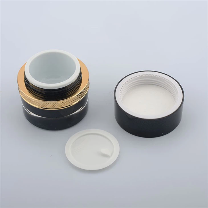circle 30g 50g gold shoulder empty acrylic plastic cream jar for skin care packaging (2)