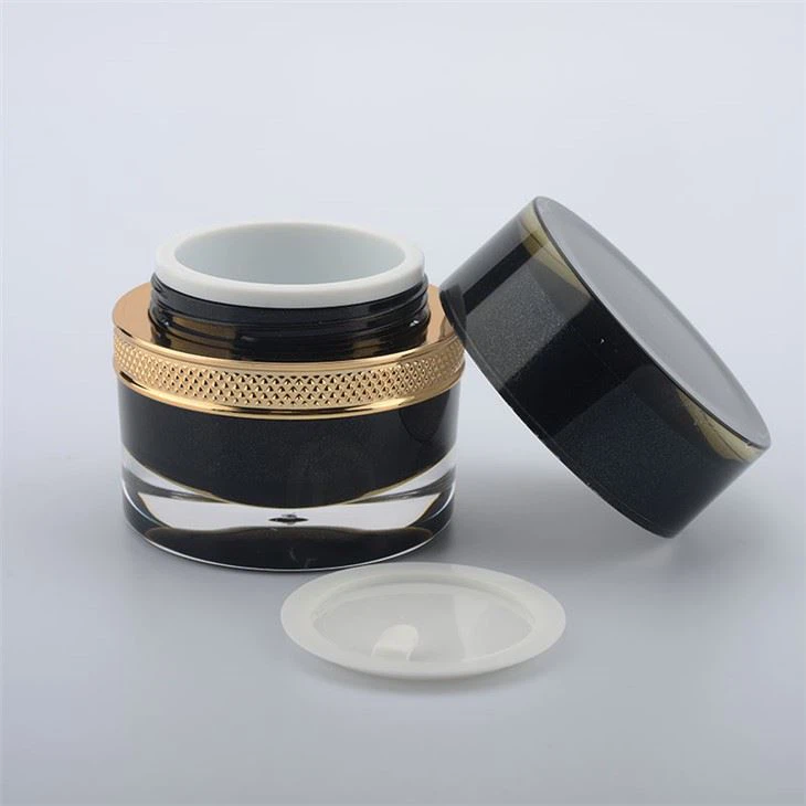 circle 30g 50g gold shoulder empty acrylic plastic cream jar for skin care packaging (3)