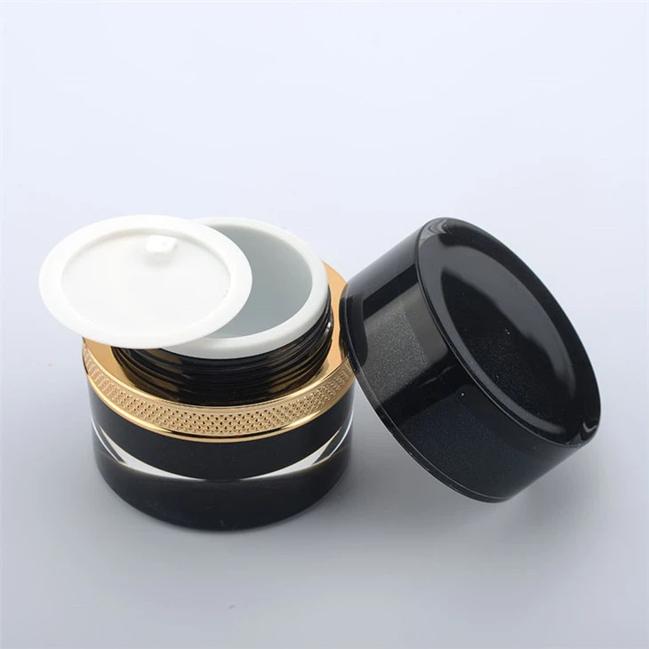circle 30g 50g gold shoulder empty acrylic plastic cream jar for skin care packaging (4)